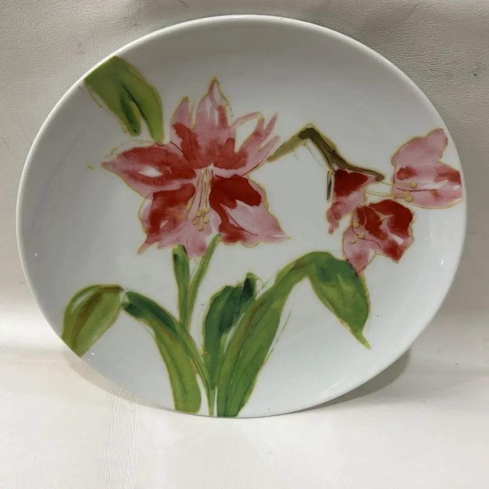 Paula Deen Amaryllis 4 piece plate set salad dessert appetizer spring summer